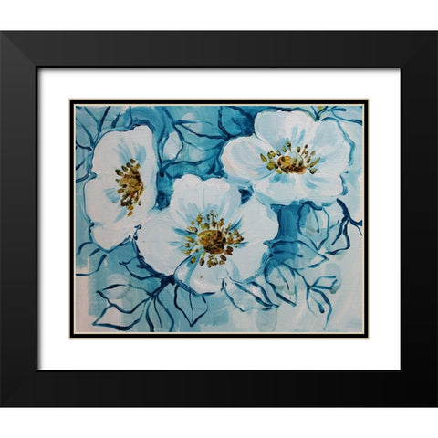 Blossom Bunch 12 Black Modern Wood Framed Art Print with Double Matting by Boho Hue Studio