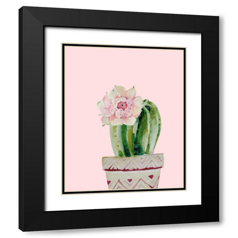 Succulant D3 Black Modern Wood Framed Art Print with Double Matting by Boho Hue Studio