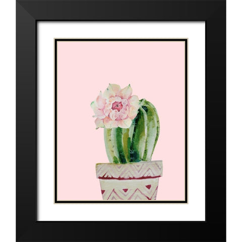 Succulant D3 Black Modern Wood Framed Art Print with Double Matting by Boho Hue Studio