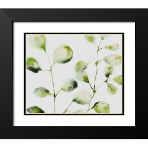 Green Branches Black Modern Wood Framed Art Print with Double Matting by Boho Hue Studio