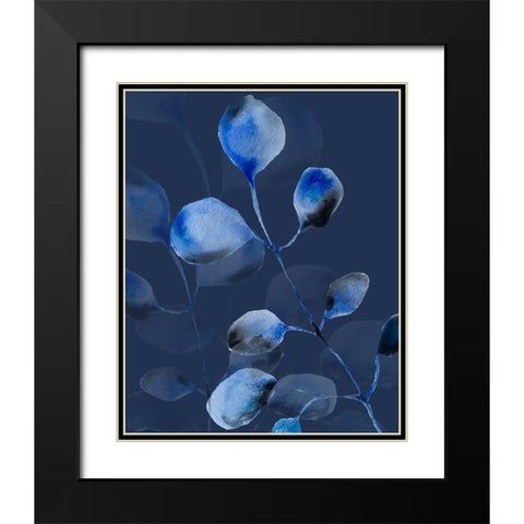 Blue On Blue Black Modern Wood Framed Art Print with Double Matting by Boho Hue Studio