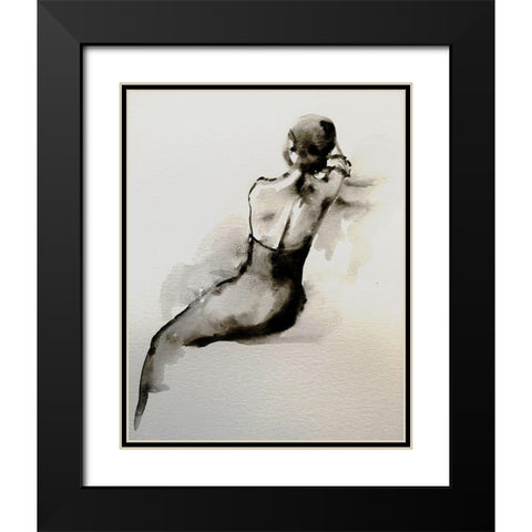 Waiting Black Modern Wood Framed Art Print with Double Matting by Boho Hue Studio