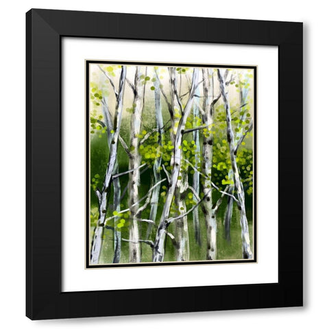 Wild Birch Black Modern Wood Framed Art Print with Double Matting by Boho Hue Studio