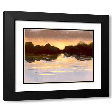 Landscape Aglow Black Modern Wood Framed Art Print with Double Matting by Boho Hue Studio