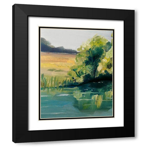 Landscape Along a River Black Modern Wood Framed Art Print with Double Matting by Boho Hue Studio