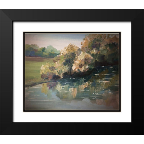 Landscape River 1 Black Modern Wood Framed Art Print with Double Matting by Boho Hue Studio