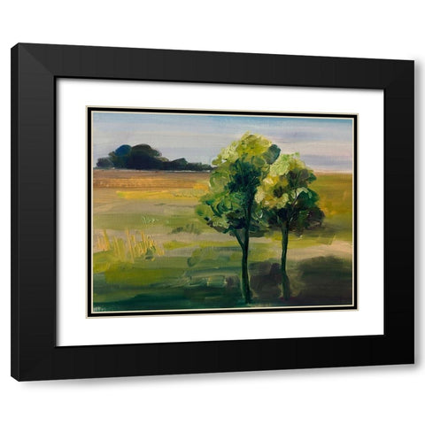 Landscape Of Trees Black Modern Wood Framed Art Print with Double Matting by Boho Hue Studio