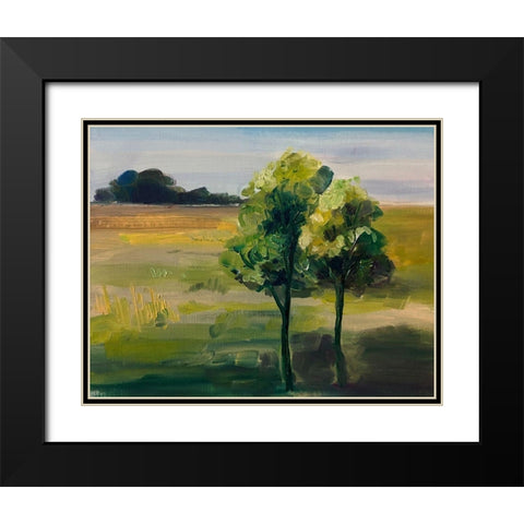 Landscape Of Trees Black Modern Wood Framed Art Print with Double Matting by Boho Hue Studio