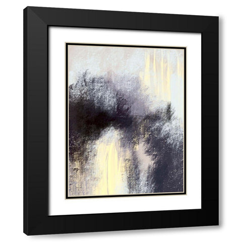 Stormy Abstract 1 Black Modern Wood Framed Art Print with Double Matting by Boho Hue Studio