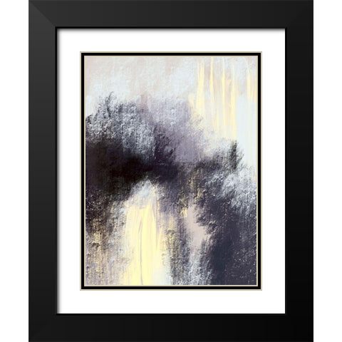 Stormy Abstract 1 Black Modern Wood Framed Art Print with Double Matting by Boho Hue Studio