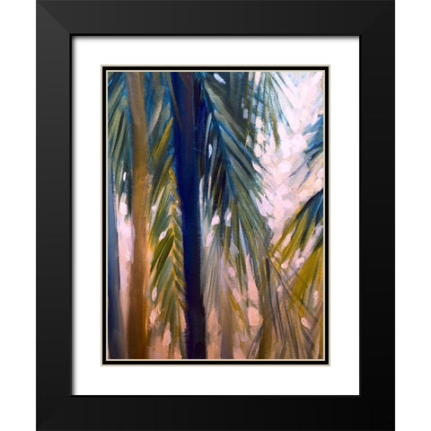 Palm Trees 2 Black Modern Wood Framed Art Print with Double Matting by Boho Hue Studio