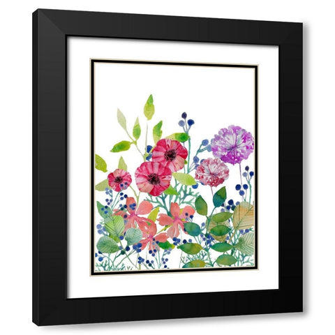 Flowers 5 Black Modern Wood Framed Art Print with Double Matting by Boho Hue Studio