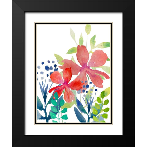 Flowers 13 Black Modern Wood Framed Art Print with Double Matting by Boho Hue Studio