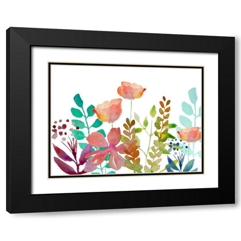 Florals 5 Black Modern Wood Framed Art Print with Double Matting by Boho Hue Studio