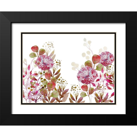 Floral field 1 Black Modern Wood Framed Art Print with Double Matting by Boho Hue Studio