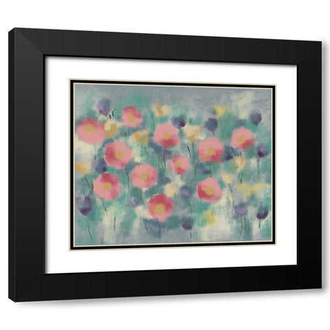 Floral field II Black Modern Wood Framed Art Print with Double Matting by Boho Hue Studio
