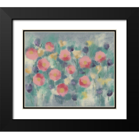Floral field II Black Modern Wood Framed Art Print with Double Matting by Boho Hue Studio