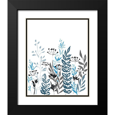 Blue field 1 Black Modern Wood Framed Art Print with Double Matting by Boho Hue Studio