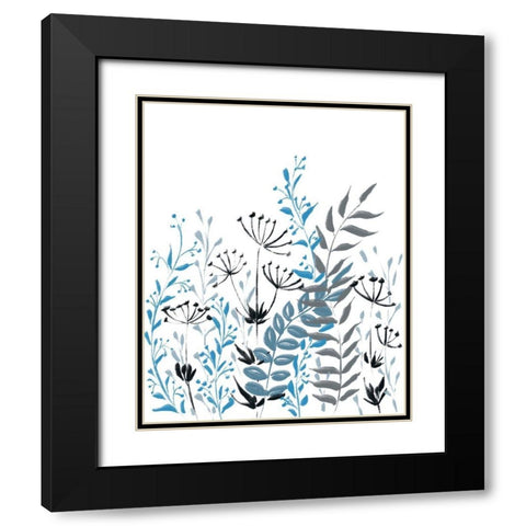 Blue field 2 Black Modern Wood Framed Art Print with Double Matting by Boho Hue Studio