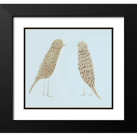 Birds II Black Modern Wood Framed Art Print with Double Matting by Boho Hue Studio
