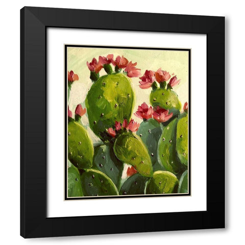 Cactus Black Modern Wood Framed Art Print with Double Matting by Boho Hue Studio