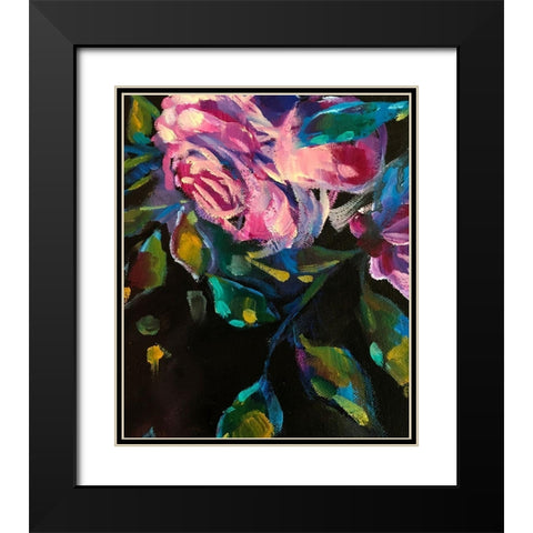 Roses7 Black Modern Wood Framed Art Print with Double Matting by Boho Hue Studio