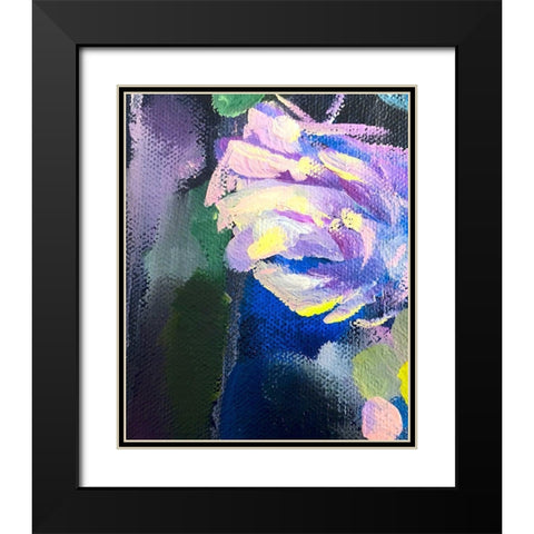 Flowers Black Modern Wood Framed Art Print with Double Matting by Boho Hue Studio