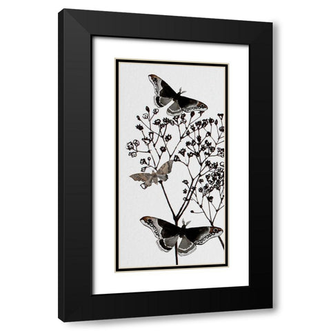 Dark Butterflys 1 Black Modern Wood Framed Art Print with Double Matting by Boho Hue Studio