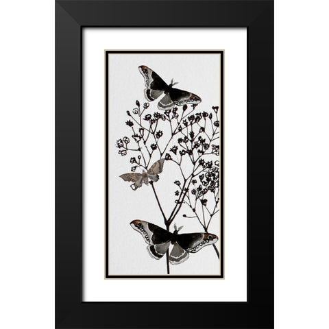 Dark Butterflys 1 Black Modern Wood Framed Art Print with Double Matting by Boho Hue Studio