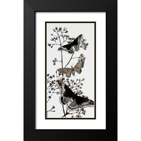 Dark Butterflys 2 Black Modern Wood Framed Art Print with Double Matting by Boho Hue Studio