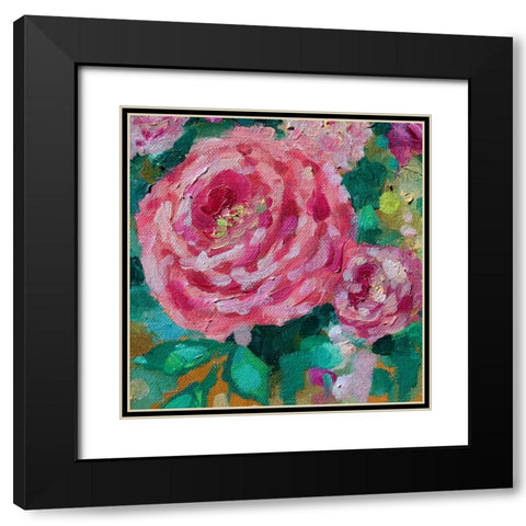 Peripheral Rose 2 Black Modern Wood Framed Art Print with Double Matting by Boho Hue Studio
