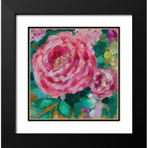 Peripheral Rose 2 Black Modern Wood Framed Art Print with Double Matting by Boho Hue Studio