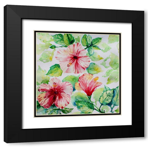 Peeking Black Modern Wood Framed Art Print with Double Matting by Boho Hue Studio