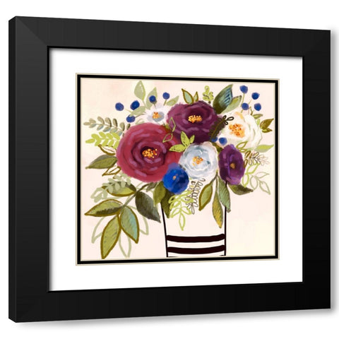 Floral #10 Black Modern Wood Framed Art Print with Double Matting by Boho Hue Studio