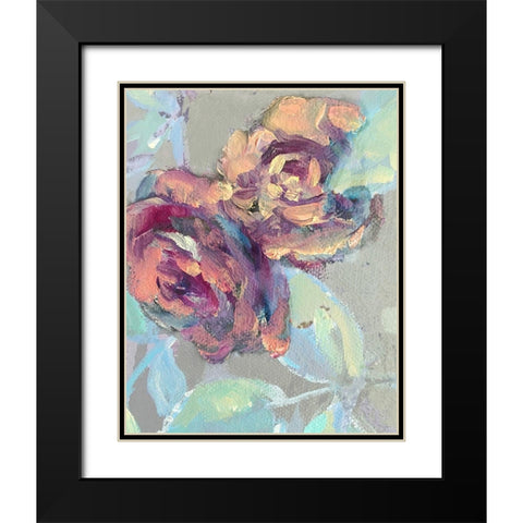 Spring Roses Black Modern Wood Framed Art Print with Double Matting by Boho Hue Studio