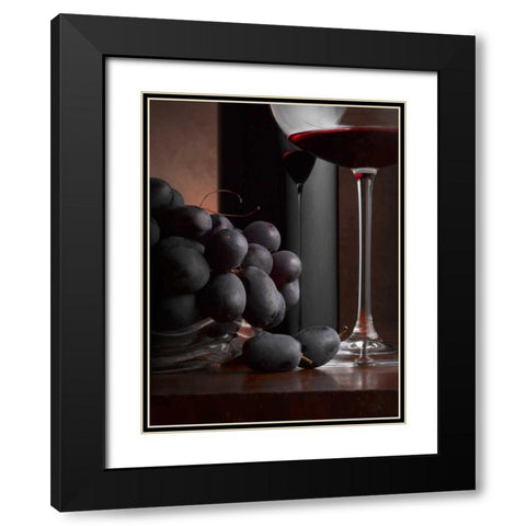 Black Grapes Black Modern Wood Framed Art Print with Double Matting by Seidman, Barry