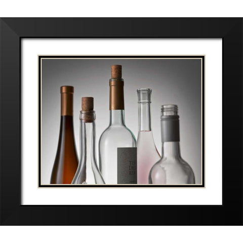 Bottle Topsprinted Black Modern Wood Framed Art Print with Double Matting by Seidman, Barry