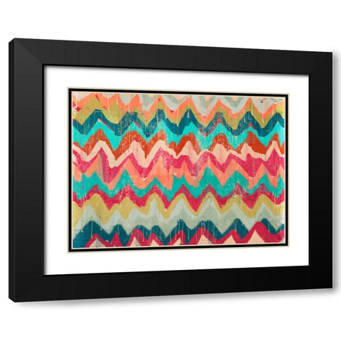 Chevrons Black Modern Wood Framed Art Print with Double Matting by Alvarez, Cynthia
