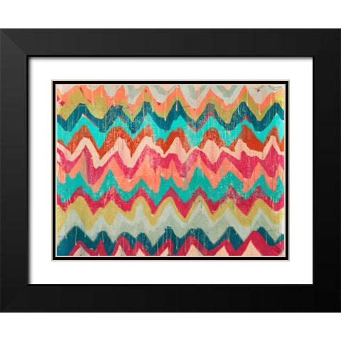Chevrons Black Modern Wood Framed Art Print with Double Matting by Alvarez, Cynthia