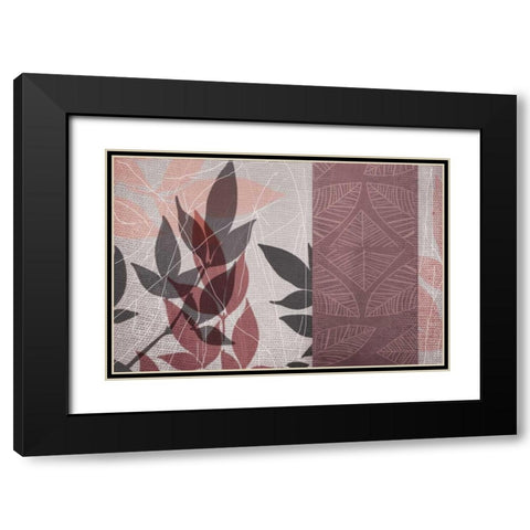 Red Leaf Black Modern Wood Framed Art Print with Double Matting by Dyer, Beverly