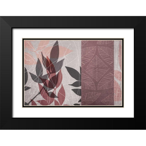 Red Leaf Black Modern Wood Framed Art Print with Double Matting by Dyer, Beverly