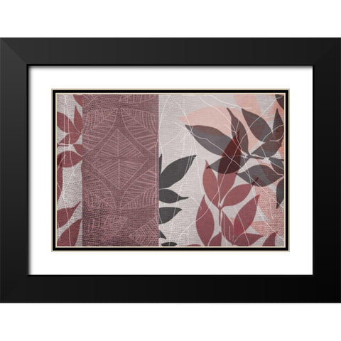Red Leaf 2 Black Modern Wood Framed Art Print with Double Matting by Dyer, Beverly