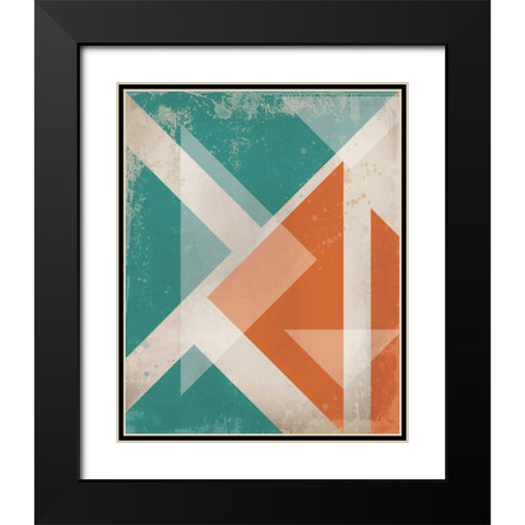 Triangles 1 Black Modern Wood Framed Art Print with Double Matting by Alvarez, Cynthia