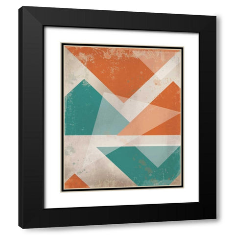 Triangles 2 Black Modern Wood Framed Art Print with Double Matting by Alvarez, Cynthia