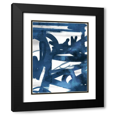 Indigo Graff 1 Black Modern Wood Framed Art Print with Double Matting by Alvarez, Cynthia