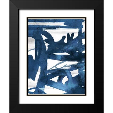 Indigo Graff 1 Black Modern Wood Framed Art Print with Double Matting by Alvarez, Cynthia