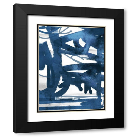 Indigo Graff 2 Black Modern Wood Framed Art Print with Double Matting by Alvarez, Cynthia