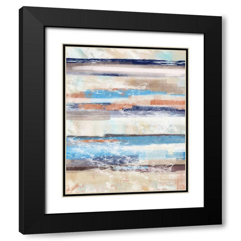 Lines B Black Modern Wood Framed Art Print with Double Matting by Alvarez, Cynthia