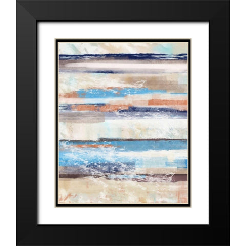Lines B Black Modern Wood Framed Art Print with Double Matting by Alvarez, Cynthia