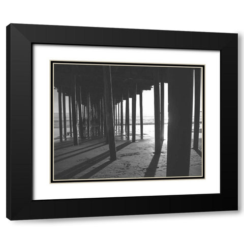 Under The Pier black and White Black Modern Wood Framed Art Print with Double Matting by Alvarez, Cynthia